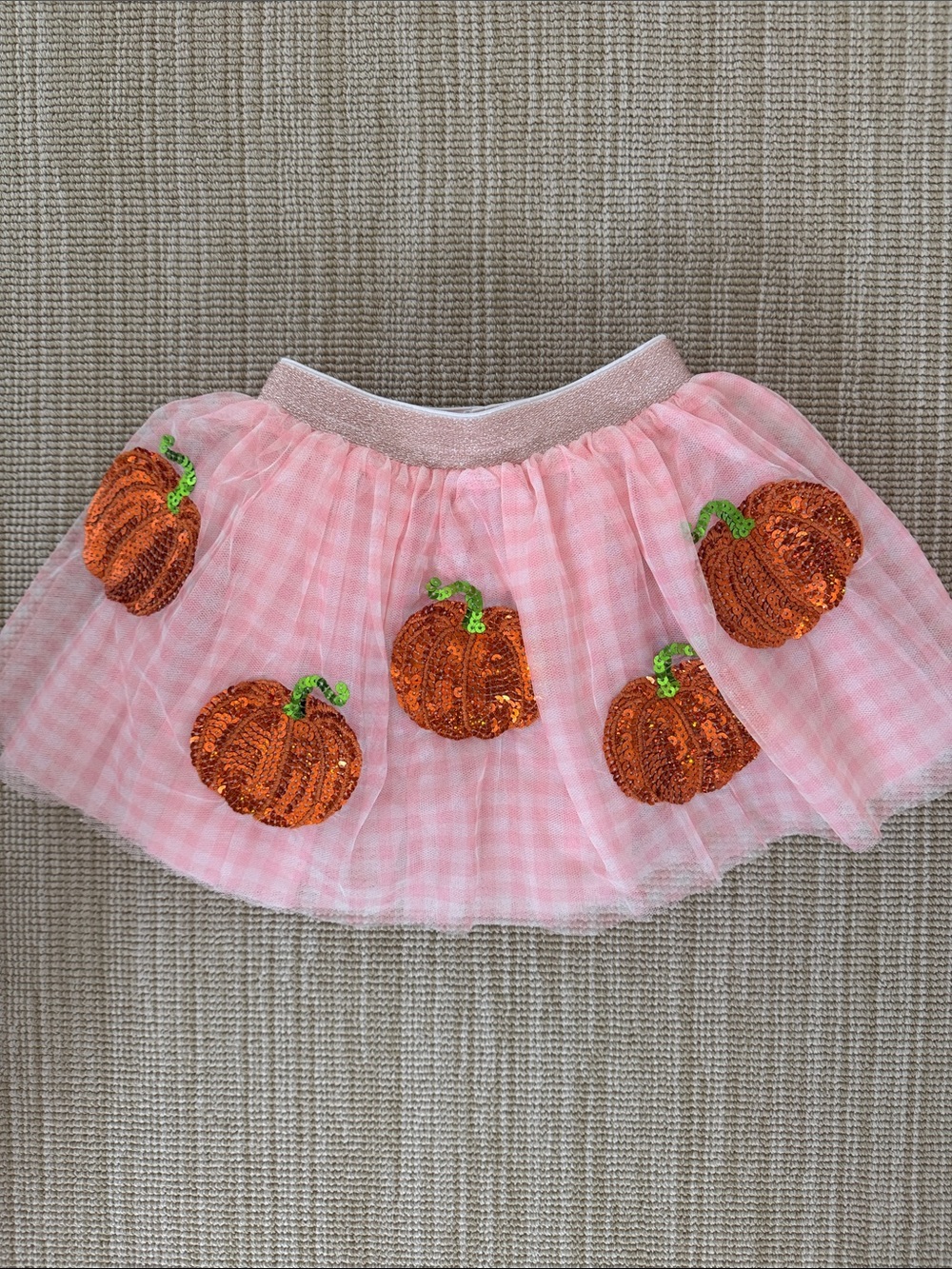 Mud Pie Pink Pumpkin Sequin Tutu Skirt for Kids